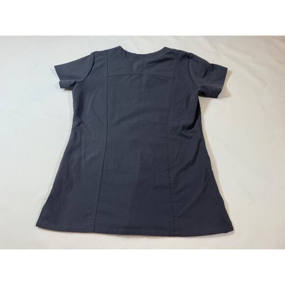 Jockey Womens Grey Scrub Top XXS V-Neck Short Sleeve With Pockets Stretch (Y69) - Picture 2 of 8